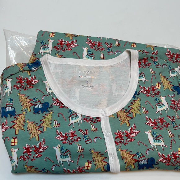 Roller Rabbit NWT Prancing Deer Green Christmas Holiday Pajamas sizes XS & L‎ - Picture 5 of 5
